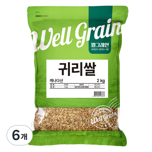 웰그레인 귀리쌀, 2kg, 6개
