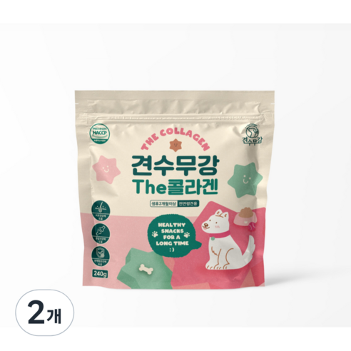 견수무강 The 콜라겐 강아지 간식 240g 60p, 피부건강, 2개