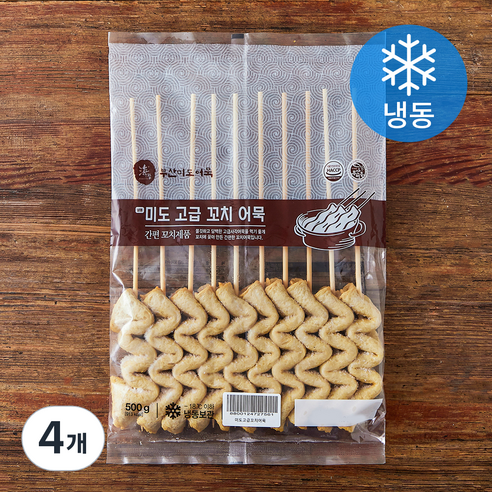 부산미도어묵 고급 꼬치 어묵 (냉동), 500g, 4개