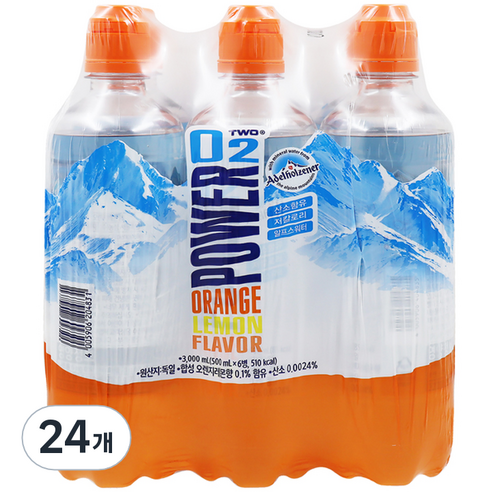파워오투 오렌지 레몬맛 혼합음료, 500ml, 24개