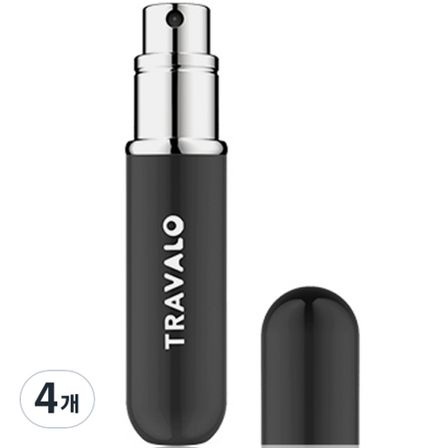 트라발로 클래식 뉴 펌핑식 충전 휴대용 향수공병 5ml, 블랙, 4개