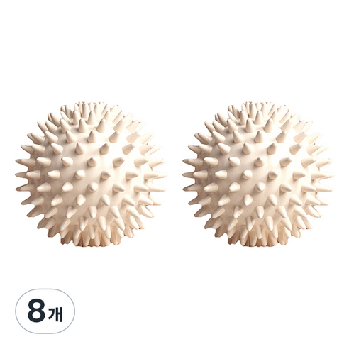 고민고밍 허리 등 근육 발 마사지 볼 6cm, 8개, 아이보리