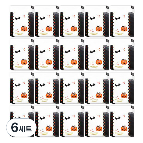 스투피드 할로윈 선물포장 OPP 접착봉투 200p 세트 10 x 14 cm, 쿠키 화이트, 6세트