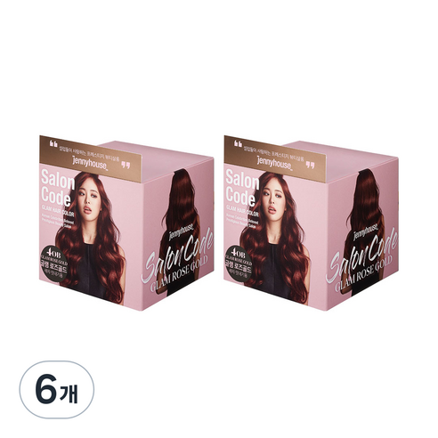 제니하우스코스메틱 뉴 살롱코드 글램헤어 염모제, 글램로즈골드, 6개