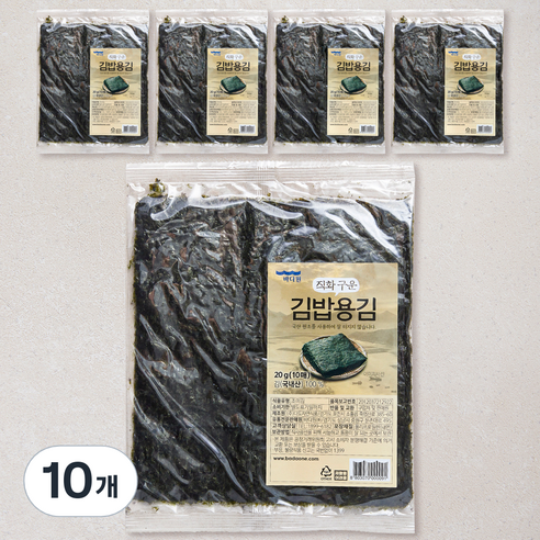 바다원 직화 구운 김밥용김 10개입, 10개, 20g