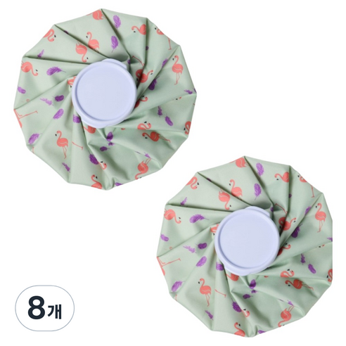포근상점 방수 냉온 얼음 찜질 주머니 그린 홍학 소(14.5cm) 2개, 8개
