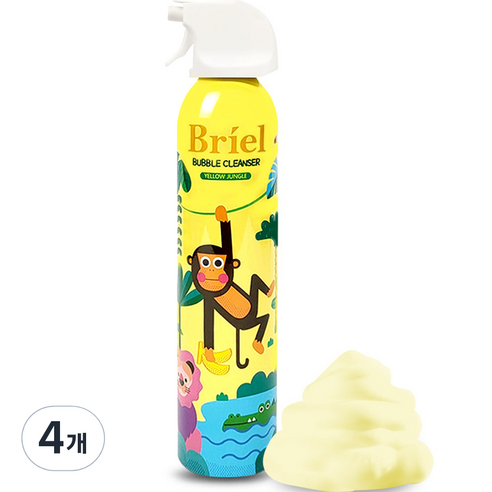 브리엘 옐로우 정글 버블 클렌저 누들타입 바나나향, 4개, 300ml