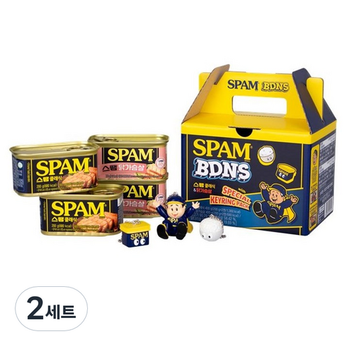 스팸 BDNS 클래식 200g x 2p + 닭가슴살 200g x 2p + 키링 세트, 2세트