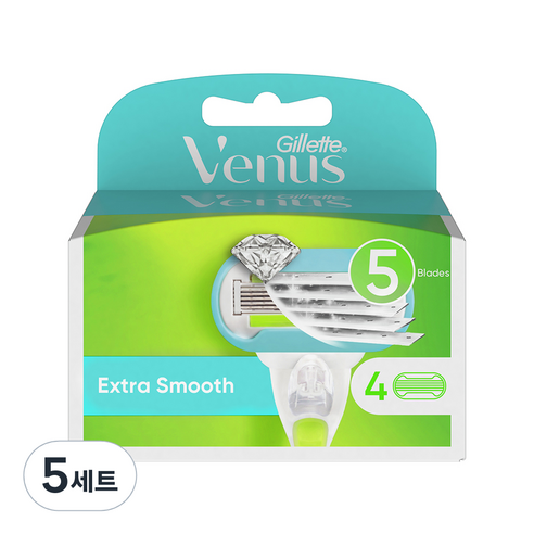 질레트 비너스 엑스트라스무스 여성용 면도날, 5세트, 4개입