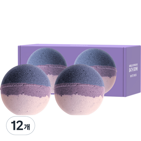 쿤달 버블 앤 스파클링 배쓰밤 화이트머스크향, 200g, 12개