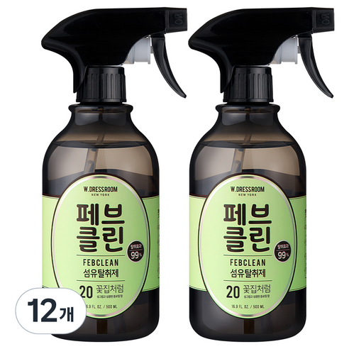 더블유드레스룸 페브클린 섬유탈취제 20번 플라워샵, 500ml, 12개