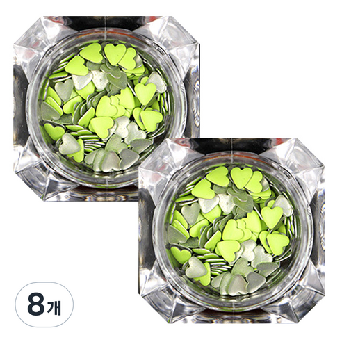 이엘피코리아 러블리스터드 네일 글리터 4mm, 그린, 8개
