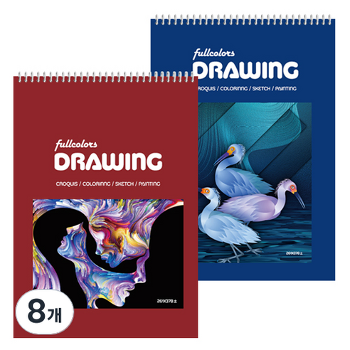 풀컬러즈 전문가용 스케치북 200g 랜덤 발송, 8절, 15매, 8개