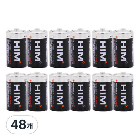 힘 건전지 망간 D형 벌크, 1개입, 48개