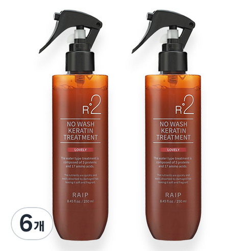 라입 R2 노워시 케라틴 헤어 트리트먼트 러블리, 250ml, 6개