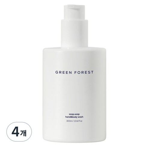 1555 소프소프 핸드 앤 바디 크림 그린포레스트향, 4개, 300ml