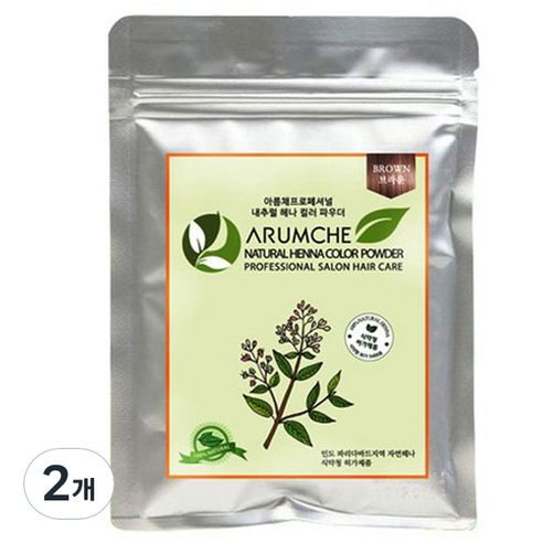 아름채 내추럴헤나 케미칼 파우더 100g, 브라운, 2개