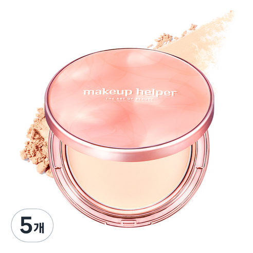 메이크업헬퍼 오리지널 프로피니쉬 로즈 라떼 아트 팩트 25g, 21호 라이트 핑크, 5개