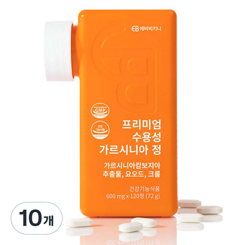 에버비키니 프리미엄 수용성 가르시니아 정 다이어트 보조제 72g, 120정, 10개