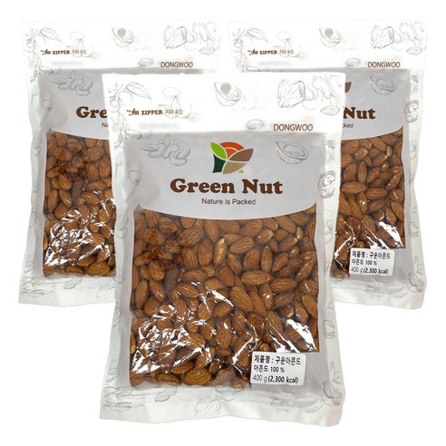 그린너트 구운 아몬드, 400g, 3개