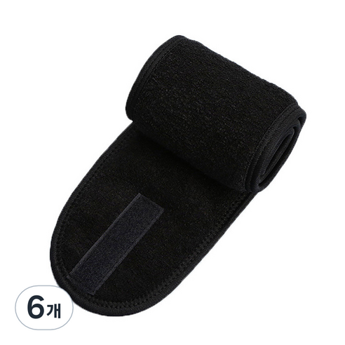 모던리빙 앞머리 흘러내림방지 화장 세안 헤어밴드, 블랙, 6개