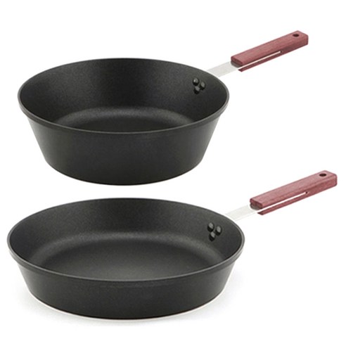 키친웰 블랙엣지 이노블 IH 팬 2종 세트, 혼합색상, 프라이팬 28cm + 궁중팬 24cm