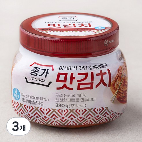 종가 맛김치, 380g, 3개