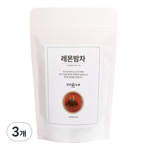 청년농원 저온가공 레몬밤차 삼각티백, 700mg, 50개입, 3개