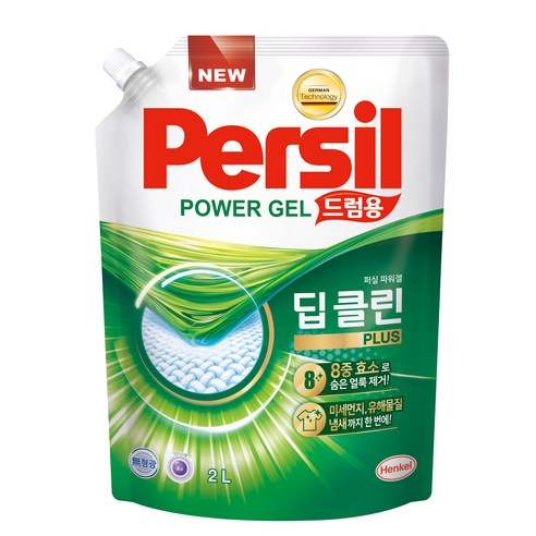 퍼실 딥클린 플러스 파워젤 액상세제 드럼용 리필, 2L, 1개