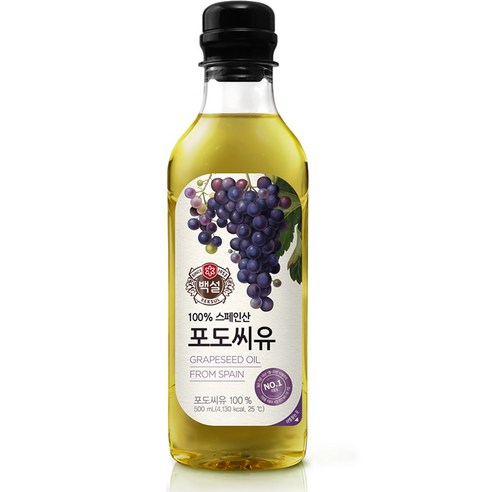 백설 포도씨유, 500ml, 4개