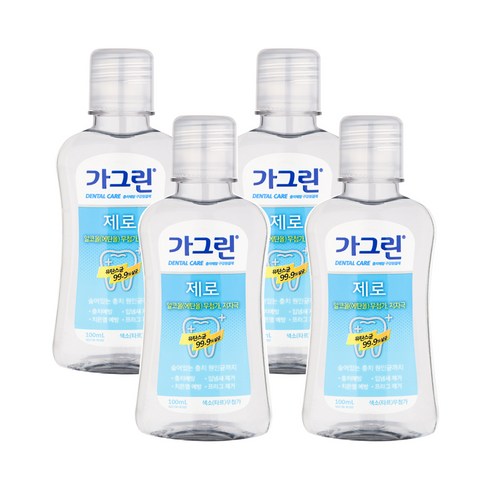 가그린 제로 구강청결제, 100ml, 4개