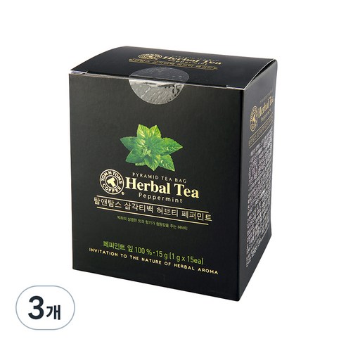 탐앤탐스 삼각티백 허브티 페퍼민트, 1g, 15개입, 3개