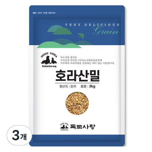 독도사랑 호라산밀, 3kg, 3개