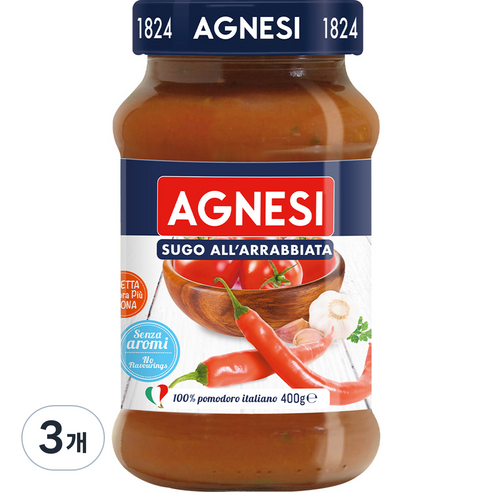 아그네시 아라비아따 토마토 파스타 소스, 400g, 3개