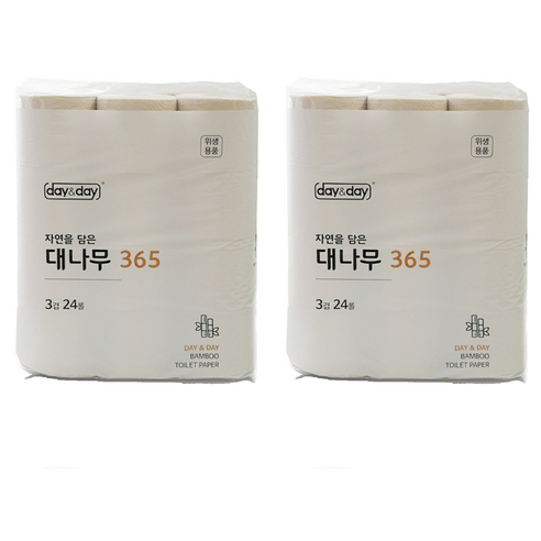 데이앤데이 자연소재 대나무 화장지, 24롤, 2개