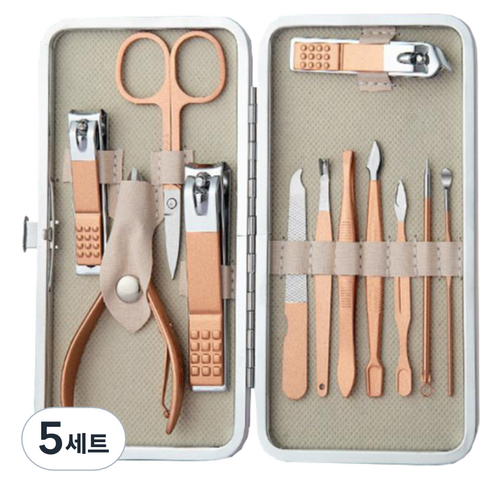 오와이규 다용도 손톱깎이 12종 세트, 로즈 골드, 5세트