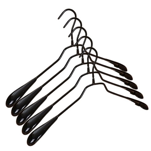 홈블리 논슬립 미끄럼방지 코팅 옷걸이, 블랙, 5개