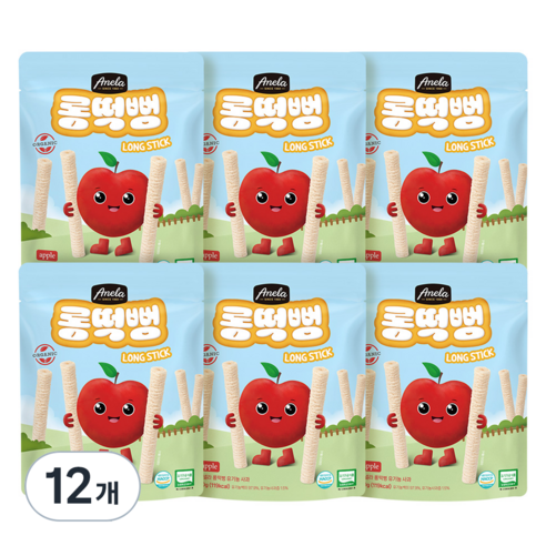아넬라 유기농 롱떡뻥, 사과, 30g, 12개