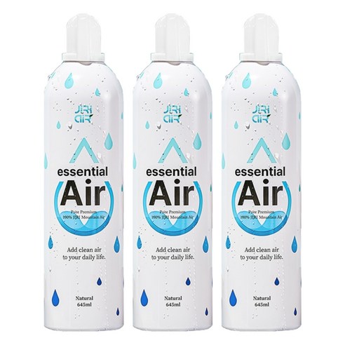 지리에어 프리미엄 대용량 에센셜 청정 에어 산소캔 645ml, 3개