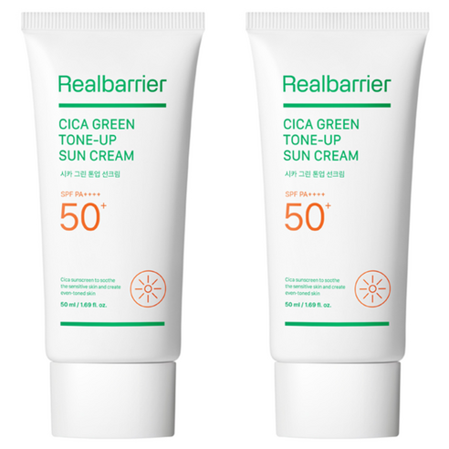 리얼베리어 시카 그린 톤업 선크림 SPF50+ PA++++, 50ml, 2개