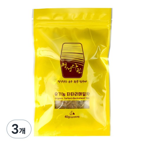 오대산식품 정성다린 유기농 타타리 메밀차 티백 지퍼백, 2g, 20개입, 3개