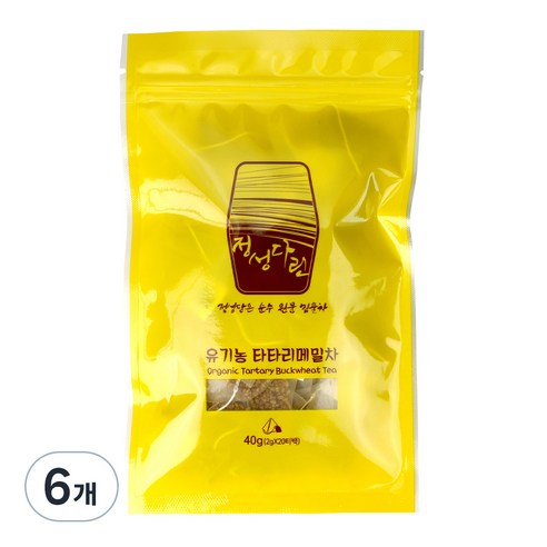 오대산식품 정성다린 유기농 타타리 메밀차 티백 지퍼백, 2g, 20개입, 6개