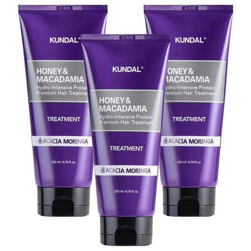 쿤달 허니 앤 마카다미아 트리트먼트 아카시아모링가향 200g, 200ml, 3개