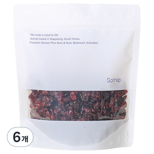 솔닙 새콤달콤 쫀득한 건크랜베리, 400g, 6개