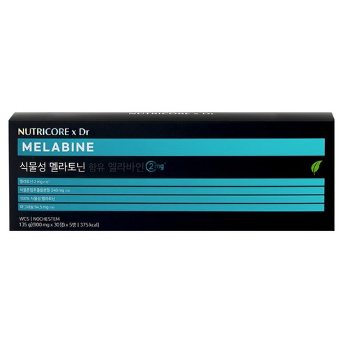 뉴트리코어 식물성 멜라토닌 함유 멜라바인, 30정, 5개