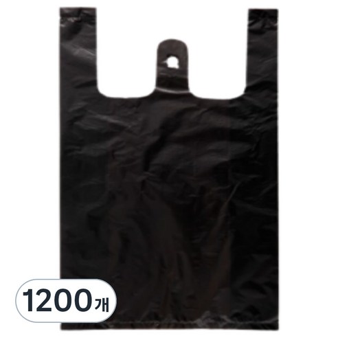 손잡이 마트봉투 4호 검정, 15L, 1200개