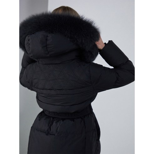 에고이스트 여성용 요크 다이아퀄팅자수 벨티드 구스다운 EQ4TD300