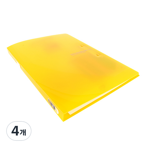 알파 비비드 컬러칩 더블레버화일 A4, 노랑, 4개