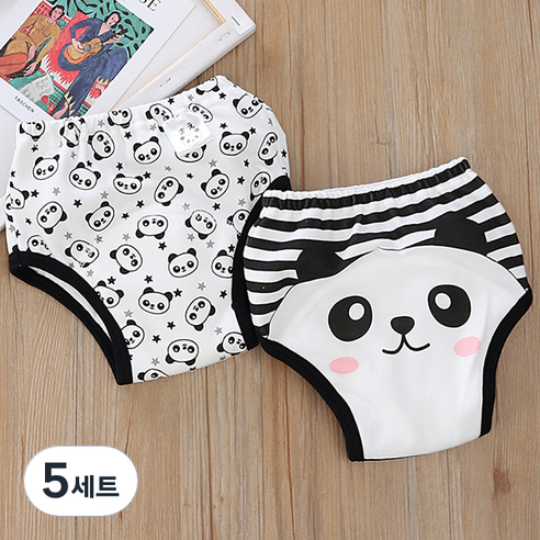 엠케이 안심방수 배변훈련팬티 2종 세트, 팬더, 5세트