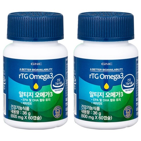 GNC 알티지 오메가3, 60정, 2개